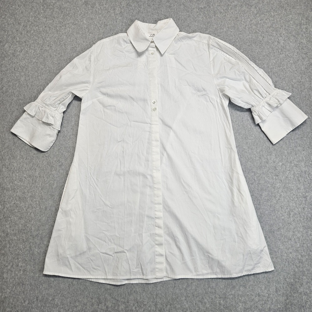 Victoria Beckham White Cotton-poplin Shirt Dress UK 8 US 4